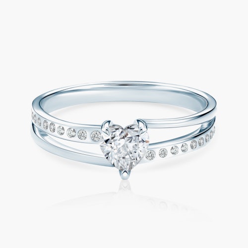 Pierścionek zaręczynowy SAVICKI: białe złoto, diamenty